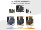 3 in 1 Convertible Corduroy Floor Sofa Bed, Oversized Fold Out Chaise Lounge with High Density T5592P539605