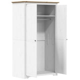 Wardrobe "BODO" White and Brown 99x53,5x173 cm Solid Wood Pine 355060