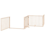 Dog Gate with Door Foldable 10 Panels 800 cm Poplar Wood 3155555