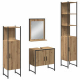 Bathroom Furniture Set with Door 4 pcs Brown 33 x 33 x 185.5 cm 3334410