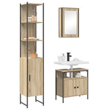 Bathroom Furniture Set with Shelf Wall-mounted 3 pcs Sonoma oak 3399399