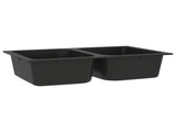 Kitchen Sink Black 76 x 48 x 30 cm Quartz and Resin 147081