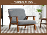 Armchair with Wide Seat, Boucle Accent Chair, Thick Padded Occasional Chair with Solid Wood Frame T3398P329454