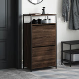 Shoe Cabinet Brown Oak 60x34x112 Engineered Wood 840033