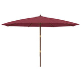 ZNTS Garden Parasol with Wooden Pole Bordeaux Red 400x273 cm 363179