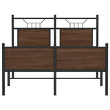 Bed Frame without Mattress Brown Oak 120x190 cm Small Double Engineered Wood 4107031