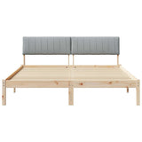 Bed frame Brown and light grey 150 x 200 cm Solid pine wood 878669
