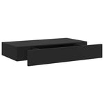 Floating Wall Shelf with Drawer Black 48x25x8 cm 288205