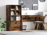 Desk with Drawer with Shelf with Storage 2 pcs Smoked Oak 3337317