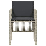 Garden Chairs with Cushions 4 pcs Light Grey Poly Rattan 364971