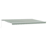 Retractable Awning Green and White 500 x 300 cm 3331459