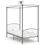 ZNTS 284480 Canopy Bed Frame without Mattress Grey Metal 90x200 cm