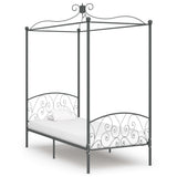 Bed Frame Grey Metal, Plywood Single Bed Frame Rectangular 284481