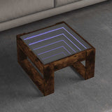 Coffee Table with Infinity LED Smoked Oak 50x53x30 cm 847627