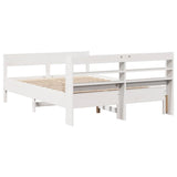 Bed Frame without Mattress White 150x200 cm King Size Solid Wood Pine 3306925