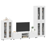 TV Cabinet Set FLORIN 3 pcs High Gloss White Engineered Wood 3397958
