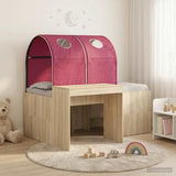 Bed with Tunnel 3 pcs Artisian Oak and Red Engineered Wood 3423519