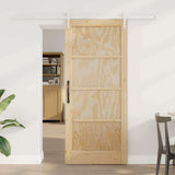 Sliding Door ORKDAL Brown 78 x 202 cm Solid Pine Wood 3333750