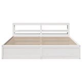 Bed Frame with Headboard White 200x200 cm Solid Wood Pine 3306331