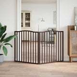 Dog Gate Foldable 2 Panels Brown Oak 160 cm Poplar Wood 352234
