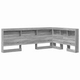 Storage Headboard with Shelf Grey Sonoma 120 cm Engineered Wood 3335482