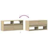 TV Wall Cabinet with LED Lights Sonoma Oak 100x31x45 cm 852336