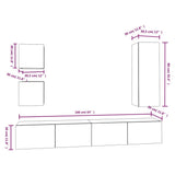 5 Piece TV Cabinet Set White Engineered Wood 3114438