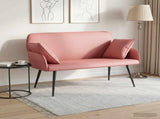 2 Seater Sofa with Metal Legs 2-Seater Pink Faux Leather 42051016