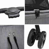 Folding Pet Stroller Adjustable Grey 81 x 47 x 99 cm Polyester 42012436