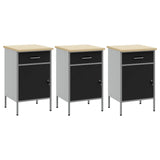 Work Cabinet with Drawer 3 pcs Black and Grey 150 x 55 x 85 cm 3321366