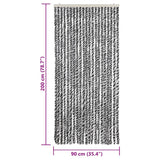 Fly Curtain Grey and Black and White 90x200 cm Chenille 377334
