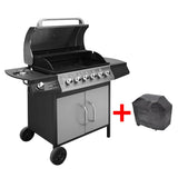 Gas Barbecue Grill 61 Cooking Zone Black and Silver 41907