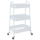 Storage Trolley 3-Tier White 42x41.5x77 cm Steel 4012382