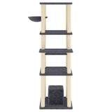 Cat Tree with Sisal Scratching Posts Dark Grey 154 cm 172057