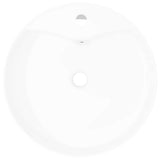 Ceramic Bathroom Sink Basin Faucet/Overflow Hole White Round 141938