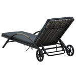 Sun Loungers with Table Poly Rattan Anthracite 47750
