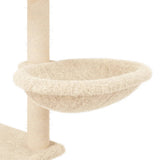 Cat Tree with Sisal Scratching Posts Cream 153 cm 172115