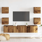 Wall Mounted TV cabinets 6 pcs Old Wood Engineered Wood 3328967