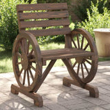 Garden Chair Set of 2 Burnt wood Solid fir wood Standard 365102