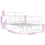 ZNTS Metal Bed Frame without Mattress with Footboard Black 120x190cm 352593