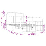 ZNTS Metal Bed Frame without Mattress with Footboard Black 120x190cm 352593