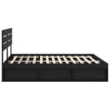 Bed Frame with Headboard Black 180 x 200 cm Solid Pine Wood 3411384