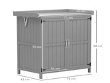 Wooden Garden Shed, Garden Tool Storage Shed Hinged Roof and Shelf, Outdoor Storage Cabinet T3398P325225