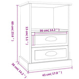 Bedside Cabinets 2 pcs Concrete Grey 43x36x60 cm 816337