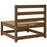 Garden Middle Sofas 2 pcs Honey Brown Solid Wood Pine 805683
