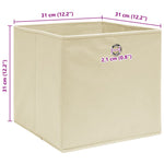 ZNTS Storage Boxes 10 pcs Cream 32x32x32 cm Fabric 288359