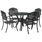 Garden Dining Set 5 pcs Black Aluminium 3334685