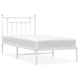 Metal Bed Frame without Mattress with Headboard White 80x200cm 353577