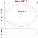Countertop Basin Brown and Blue Oval 59x40x15 cm Ceramic 155087