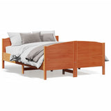 Bed Frame without Mattress Wax Brown 160x200 cm Solid Wood Pine 3216169